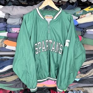 TEAM EDITION APPAREL Green Spartans Pullover Windbreaker Jacket Mens XL